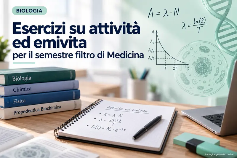 Esercizi su attività ed emivita per il semestre filtro di Medicina Esercizi su attività ed emivita per il semestre filtro di Medicina